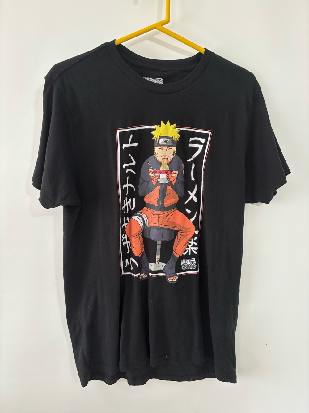 Naruto Graphic Tee - Black with Orange Character Print